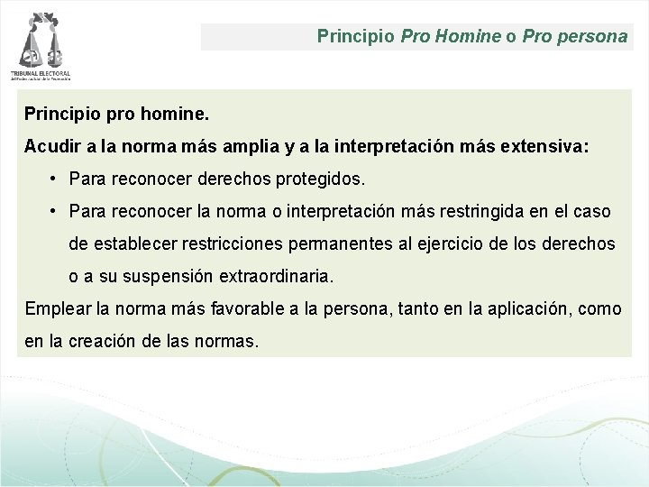Principio Pro Homine o Pro persona Principio pro homine. Acudir a la norma más Principio Pro Homine o Pro persona Principio pro homine. Acudir a la norma más