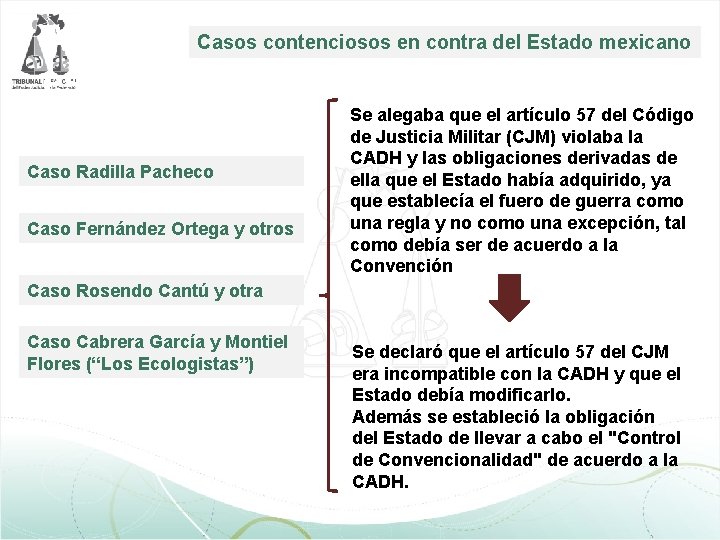 Casos contenciosos en contra del Estado mexicano Antecedentes de la responsabilidad estatal del Estado Casos contenciosos en contra del Estado mexicano Antecedentes de la responsabilidad estatal del Estado