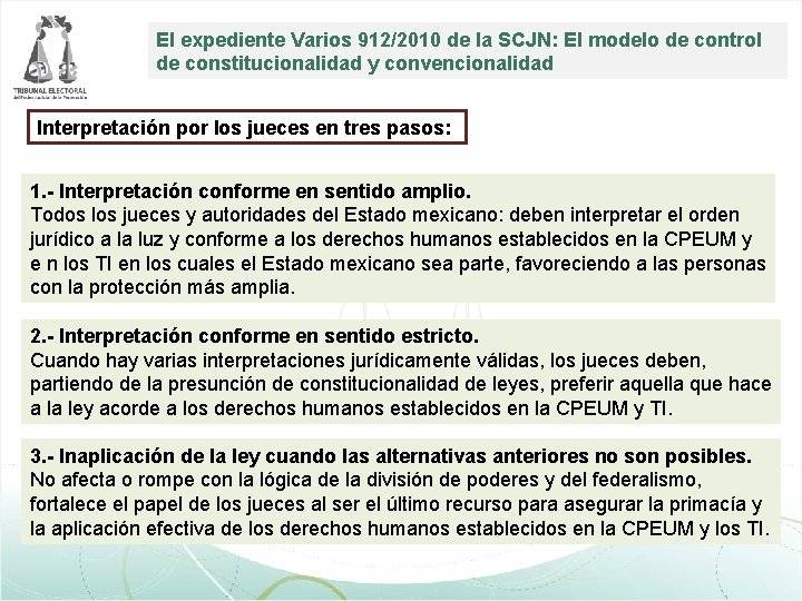 El expediente Varios 912/2010 de la SCJN: El modelo de control de constitucionalidad y El expediente Varios 912/2010 de la SCJN: El modelo de control de constitucionalidad y