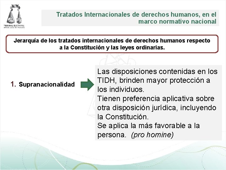 Tratados Internacionales de derechos humanos, en el marco normativo nacional Jerarquía de los tratados Tratados Internacionales de derechos humanos, en el marco normativo nacional Jerarquía de los tratados
