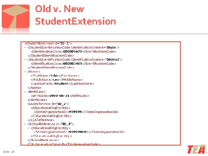 Old v. New Student. Extension slide 18 