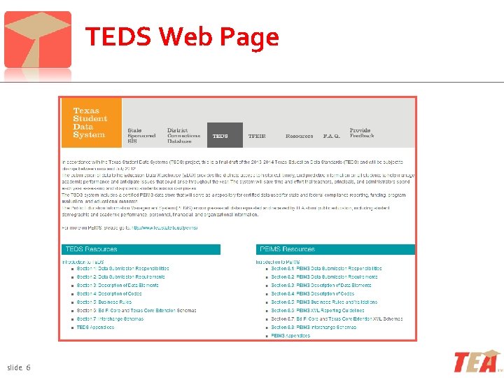 TEDS Web Page slide 6 