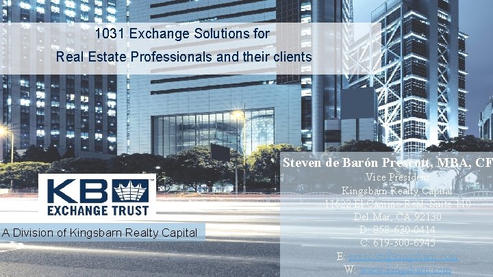 1031 Exchange Solutions for Real Estate Professionals and their clients THE DST ADVANTAGE Insights