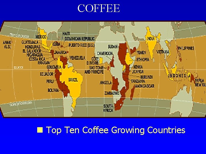 COFFEE Top Ten Coffee Growing Countries COFFEE Top Ten Coffee Growing Countries
