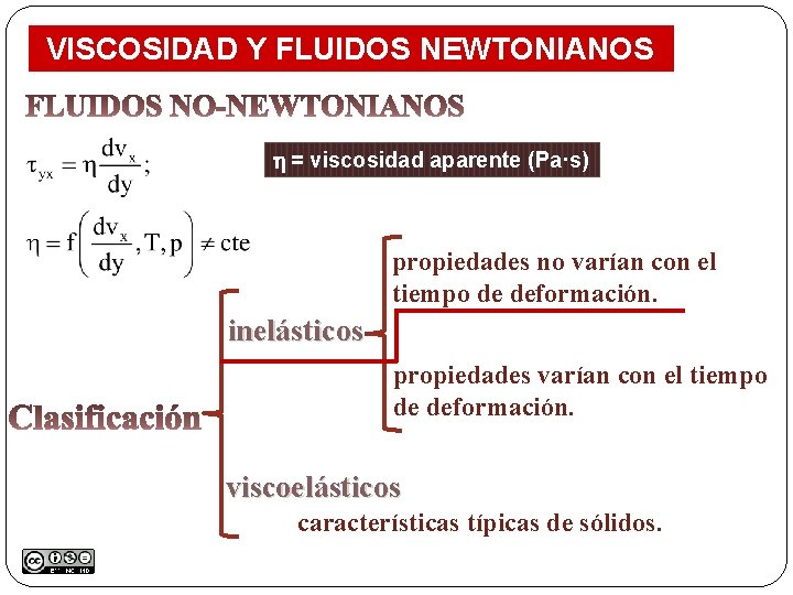  VISCOSIDAD Y FLUIDOS NEWTONIANOS h = viscosidad aparente (Pa·s) propiedades no varían con