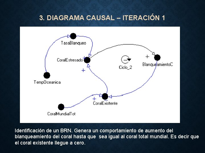 3. DIAGRAMA CAUSAL – ITERACIÓN 1 Identificación de un BRN. Genera un comportamiento de