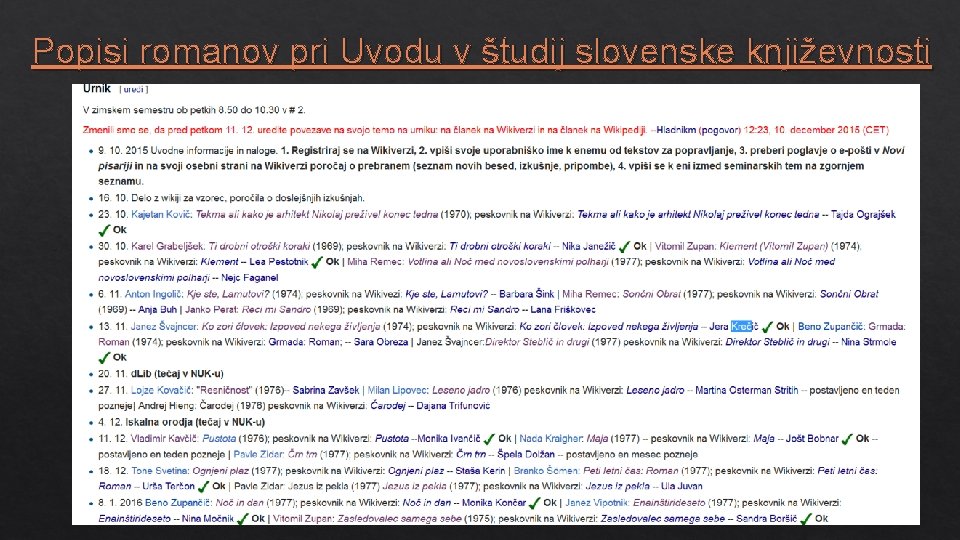 Popisi romanov pri Uvodu v študij slovenske književnosti 
