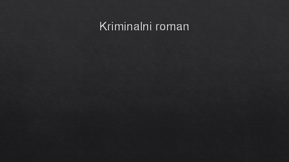 Kriminalni roman 