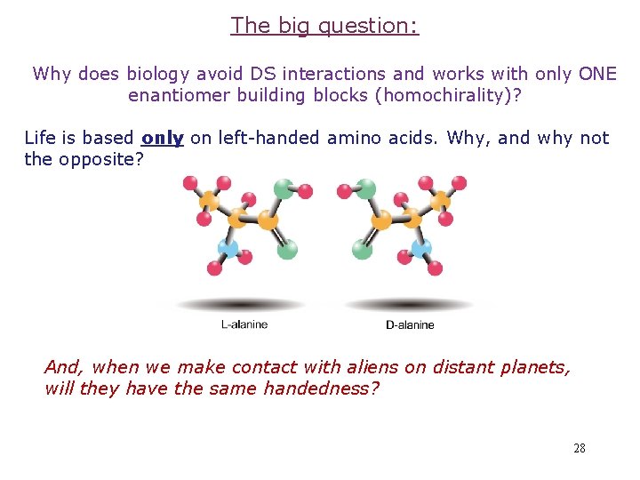 The big question: Why does biology avoid DS interactions and works with only ONE