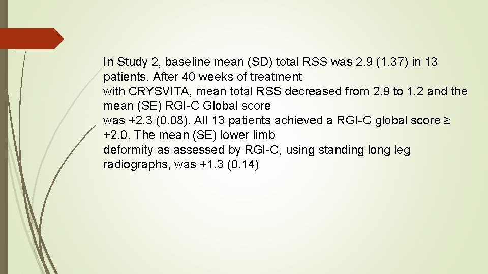 In Study 2, baseline mean (SD) total RSS was 2. 9 (1. 37) in