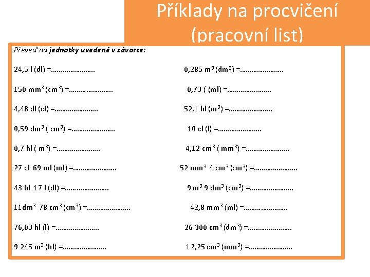 Pevody Jednotek Objemu Kad Fyzikln Veliina M Svoji