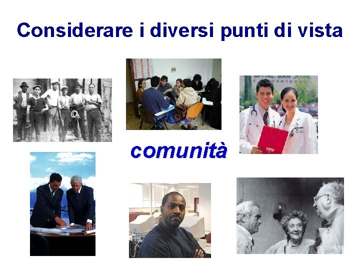 Considerare i diversi punti di vista comunità 