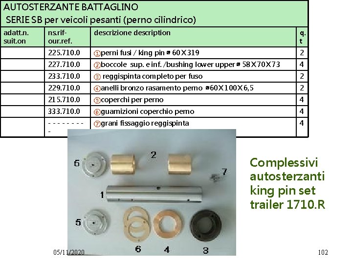 AUTOSTERZANTE BATTAGLINO SERIE SB per veicoli pesanti (perno cilindrico) adatt. n. suit. on ns.