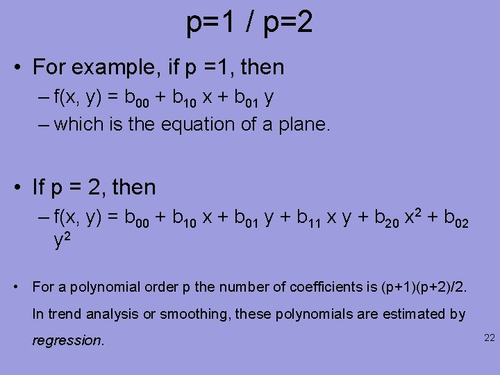 p=1 / p=2 • For example, if p =1, then – f(x, y) =