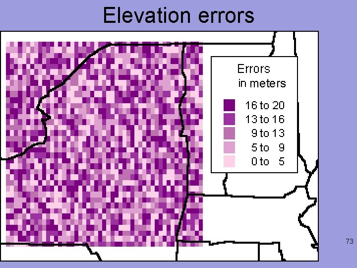 Elevation errors meters 73 