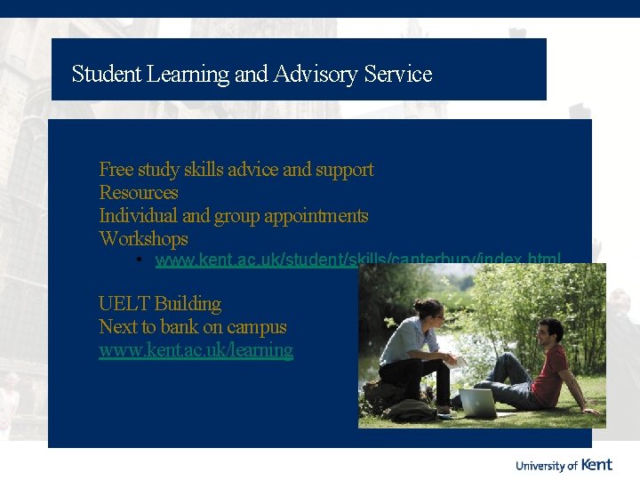 Student Learning and Advisory Service Free study skills advice and support Resources Individual and