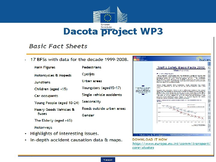 Dacota project WP 3 Transport 