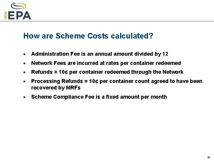 How are Scheme Costs calculated? · Administration Fee is an annual amount divided by