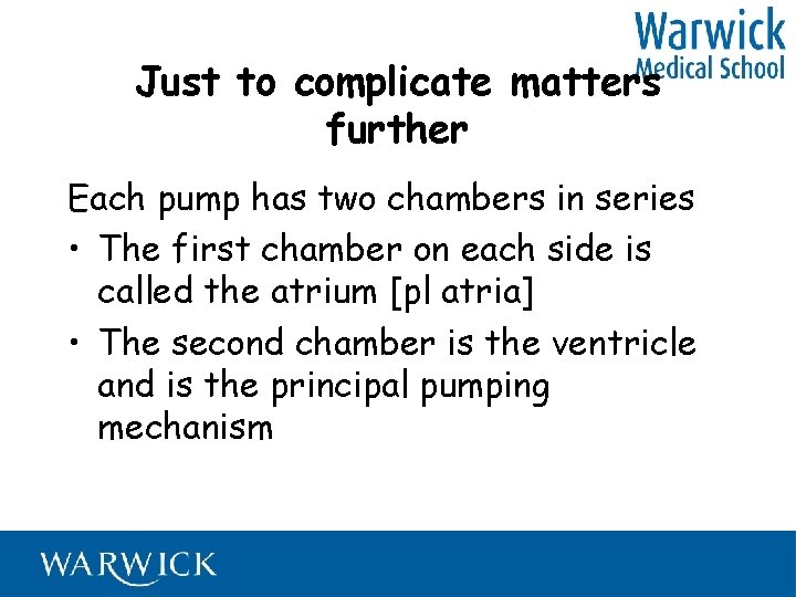 Just to complicate matters further Each pump has two chambers in series • The