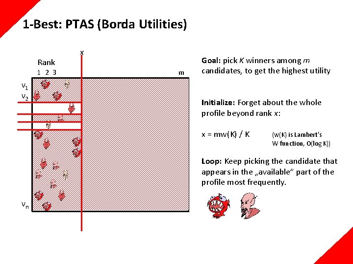 1 -Best: PTAS (Borda Utilities) Rank 1 2 3 v 1 v 2 x