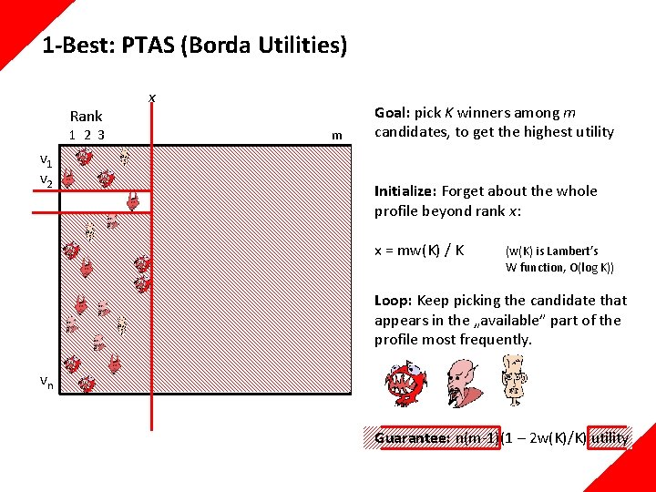 1 -Best: PTAS (Borda Utilities) Rank 1 2 3 v 1 v 2 x