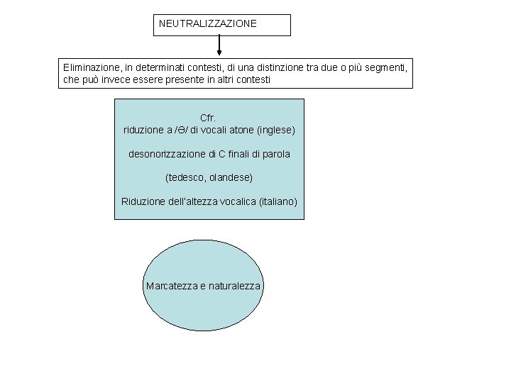 NEUTRALIZZAZIONE Eliminazione, in determinati contesti, di una distinzione tra due o più segmenti, che