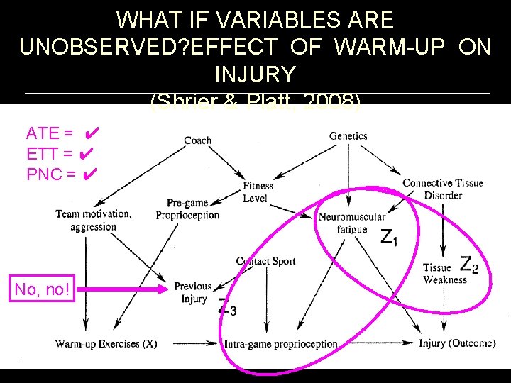 WHAT IF VARIABLES ARE UNOBSERVED? EFFECT OF WARM-UP ON INJURY (Shrier & Platt, 2008)