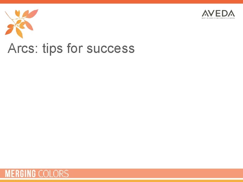 Arcs: tips for success 