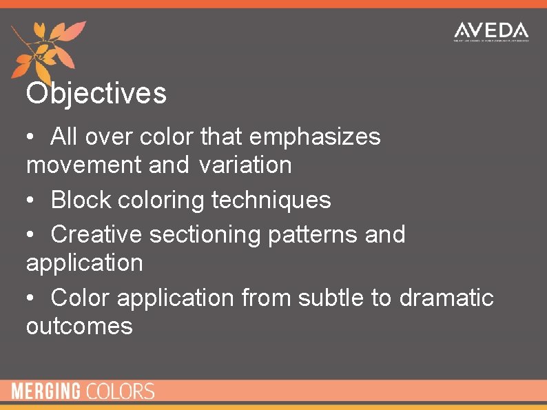 Objectives • All over color that emphasizes movement and variation • Block coloring techniques