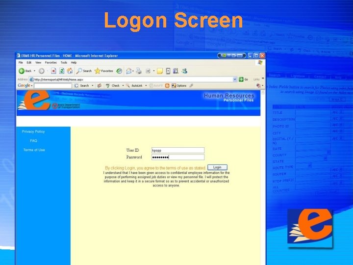 Logon Screen 