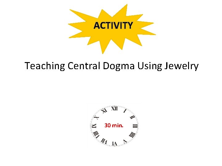 ACTIVITY Teaching Central Dogma Using Jewelry 30 min. 