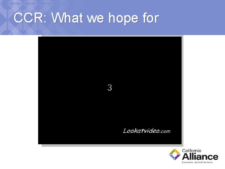 CCR: What we hope for 