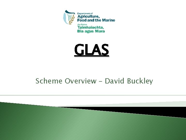 GLAS Scheme Overview – David Buckley 