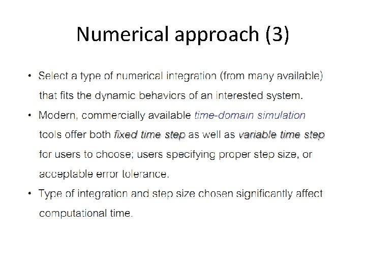 Numerical approach (3) 