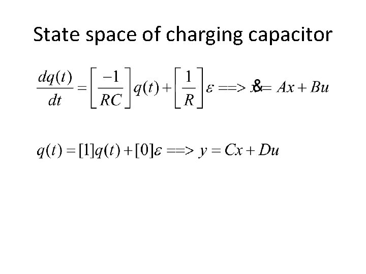 State space of charging capacitor 