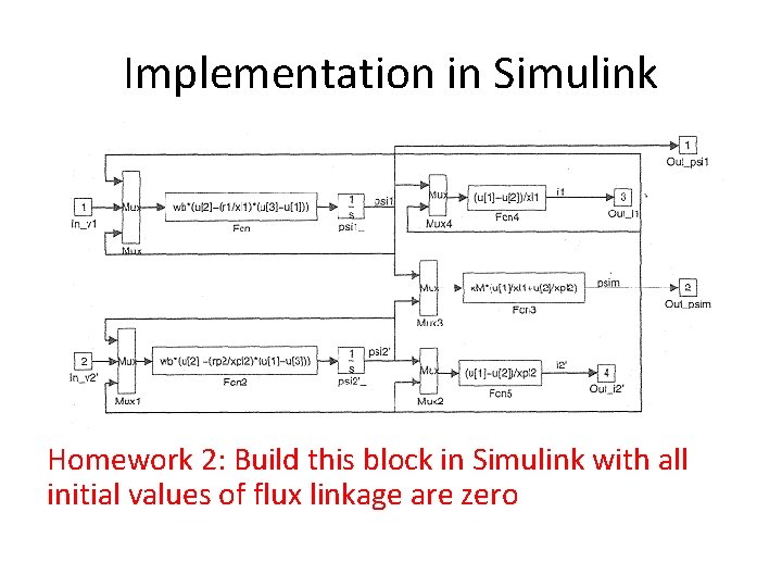 Implementation in Simulink Homework 2: Build this block in Simulink with all initial values