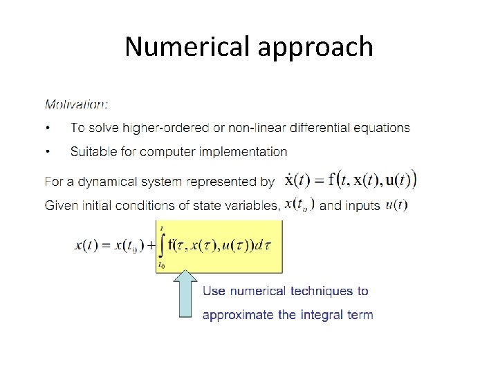 Numerical approach 