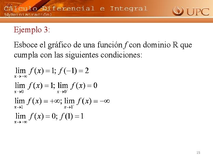 Ejemplo 3: Esboce el gráfico de una función f con dominio R que cumpla