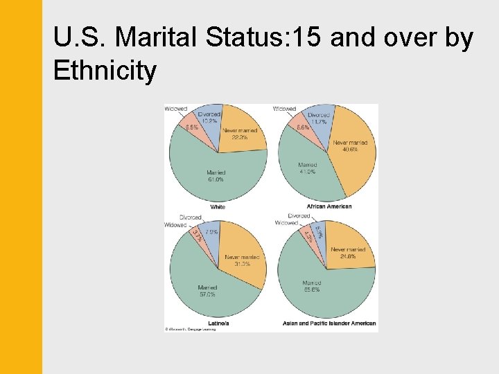 U. S. Marital Status: 15 and over by Ethnicity 