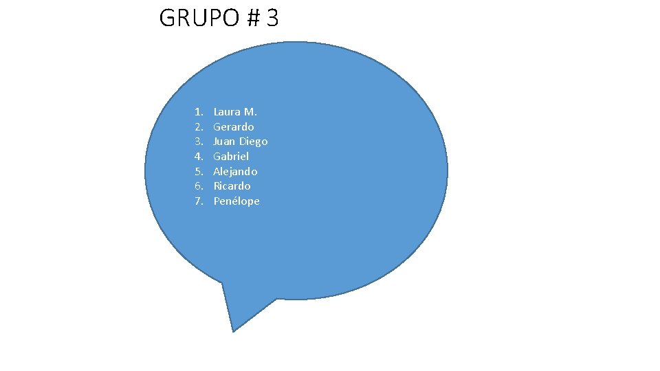 GRUPO # 3 1. 2. 3. 4. 5. 6. 7. Laura M. Gerardo Juan