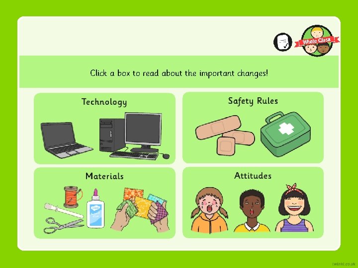 Click a box to read about the important changes! Click a box to read about the important changes!