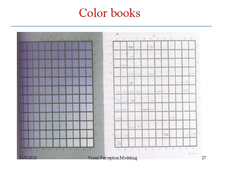 Color books 11/5/2020 Visual Perception Modeling 27 