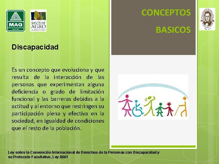 CONCEPTOS BASICOS Discapacidad Es un concepto que evoluciona y que resulta de la interacción