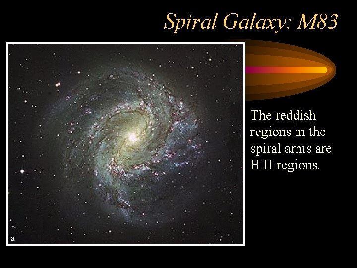 Spiral Galaxy: M 83 The reddish regions in the spiral arms are H II