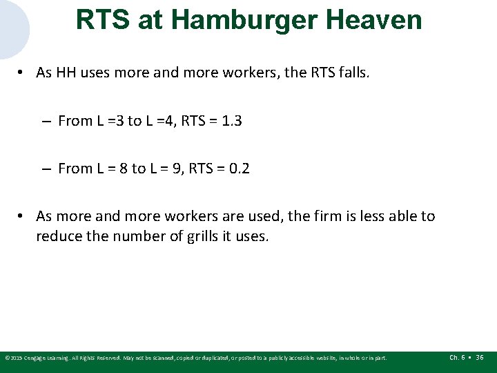 RTS at Hamburger Heaven • As HH uses more and more workers, the RTS