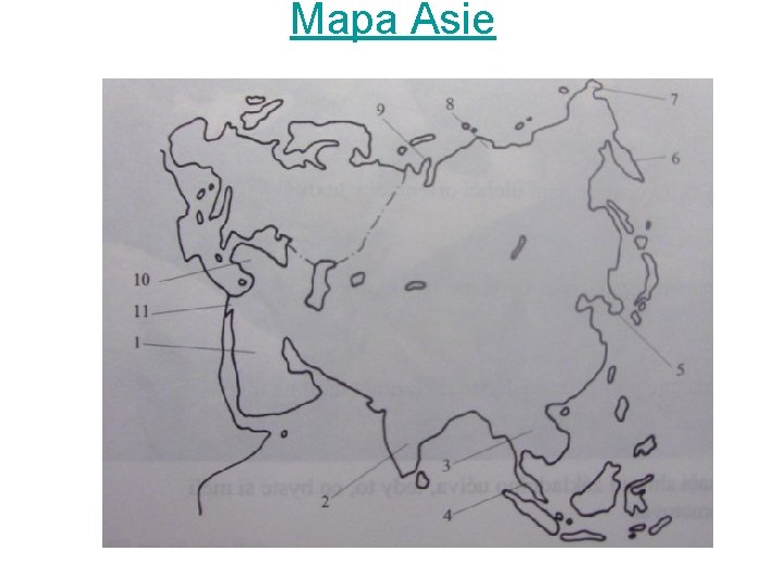 Mapa Asie 