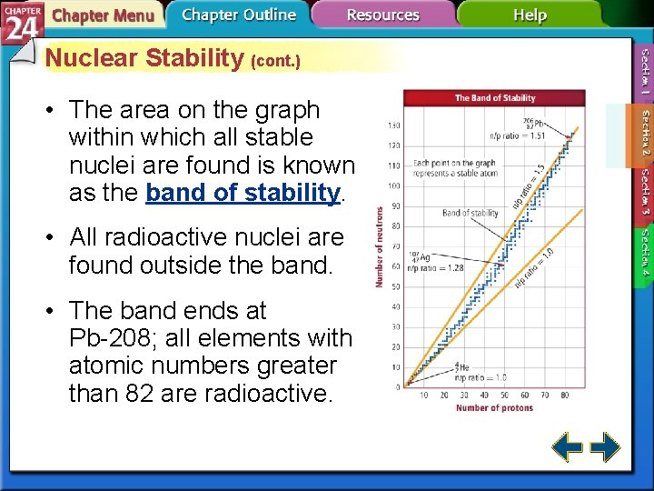Nuclear Stability (cont. ) • The area on the graph within which all stable