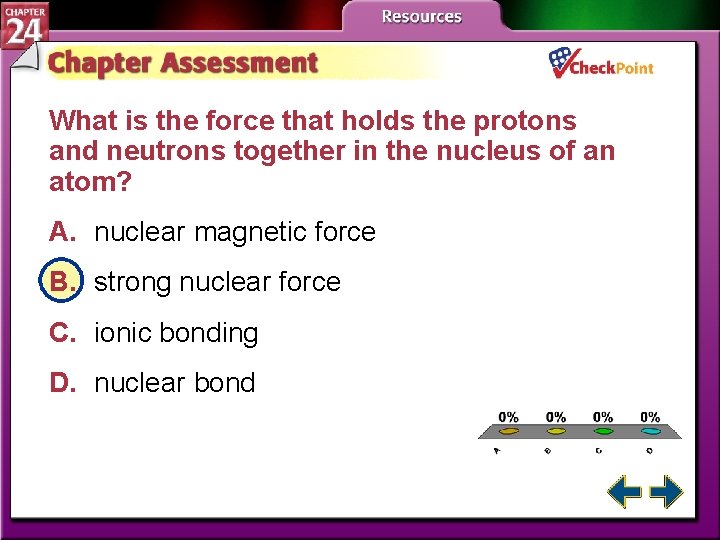 What is the force that holds the protons and neutrons together in the nucleus