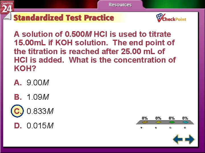 A solution of 0. 500 M HCl is used to titrate 15. 00 m.