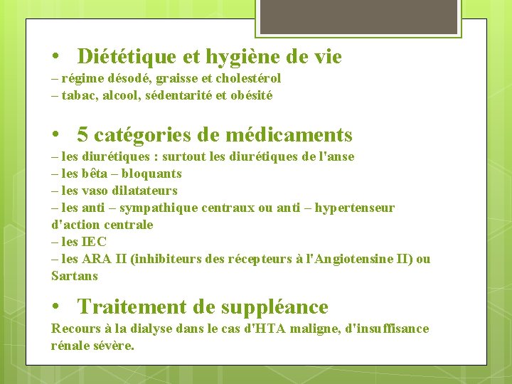  • Diététique et hygiène de vie – régime désodé, graisse et cholestérol –